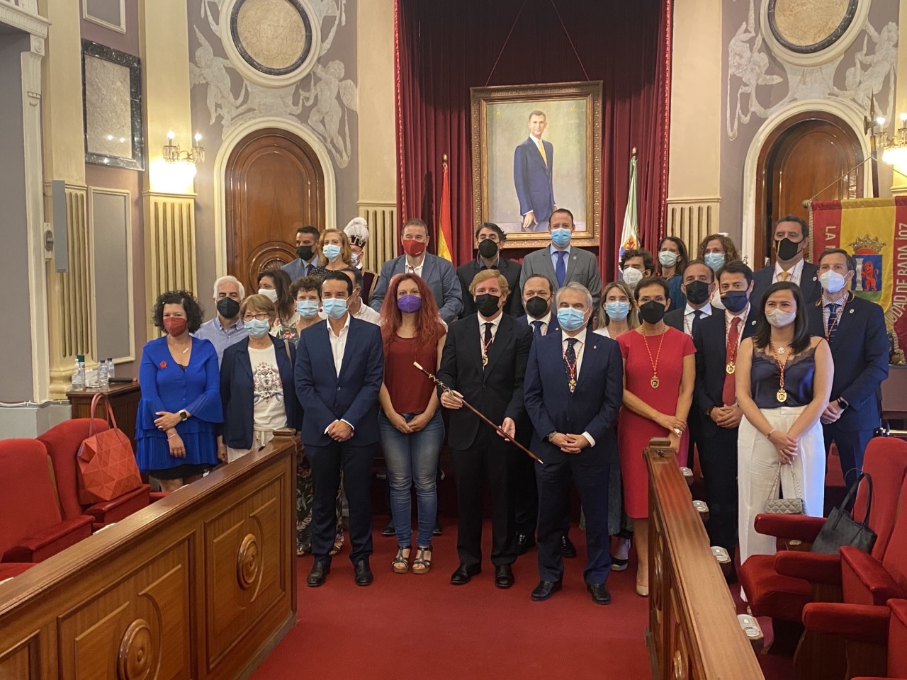 Los miembros del equipo de Gobierno del Ayuntamiento de Badajoz.