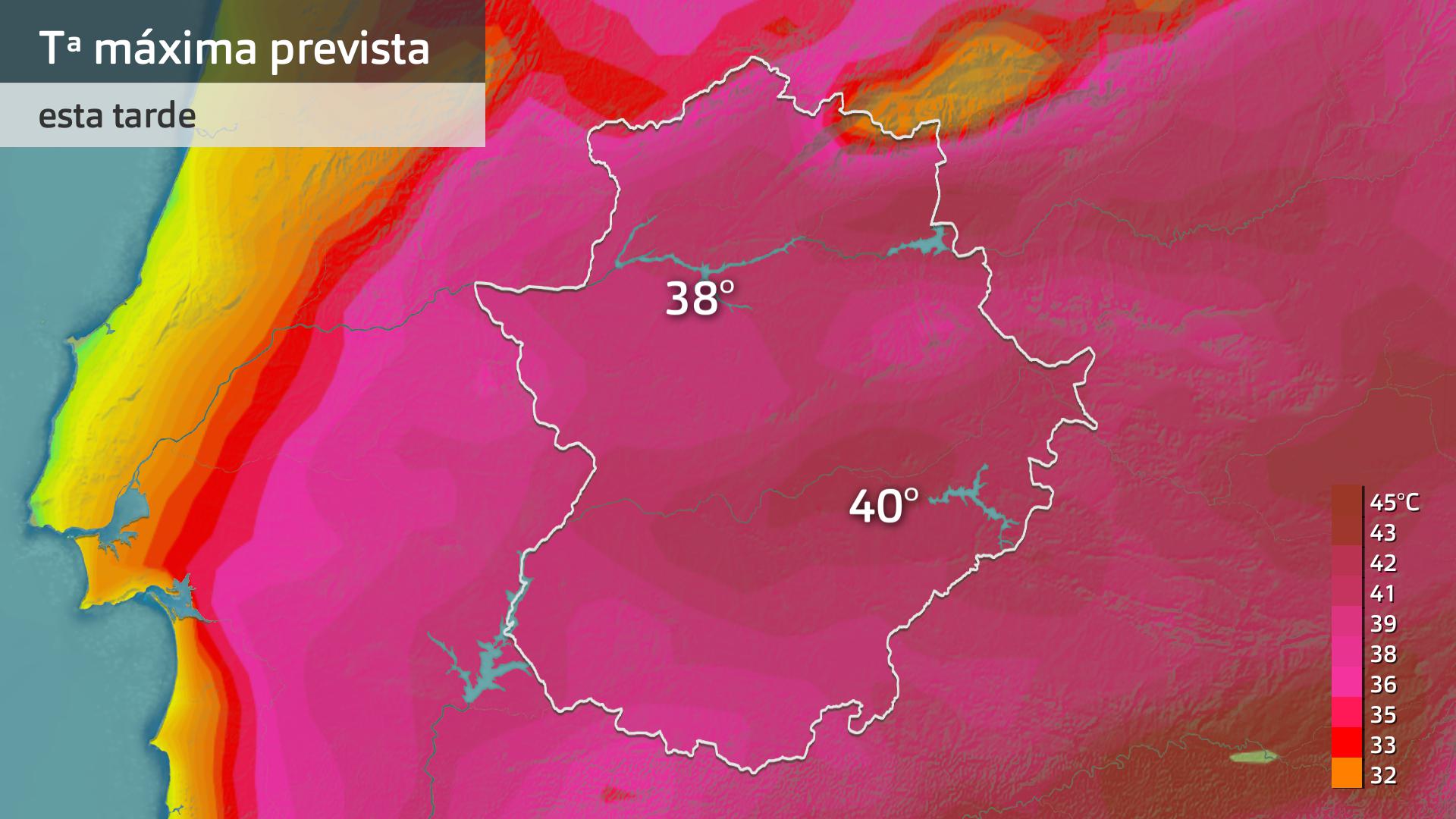 Temperatura máxima prevista para hoy lunes 17 de julio