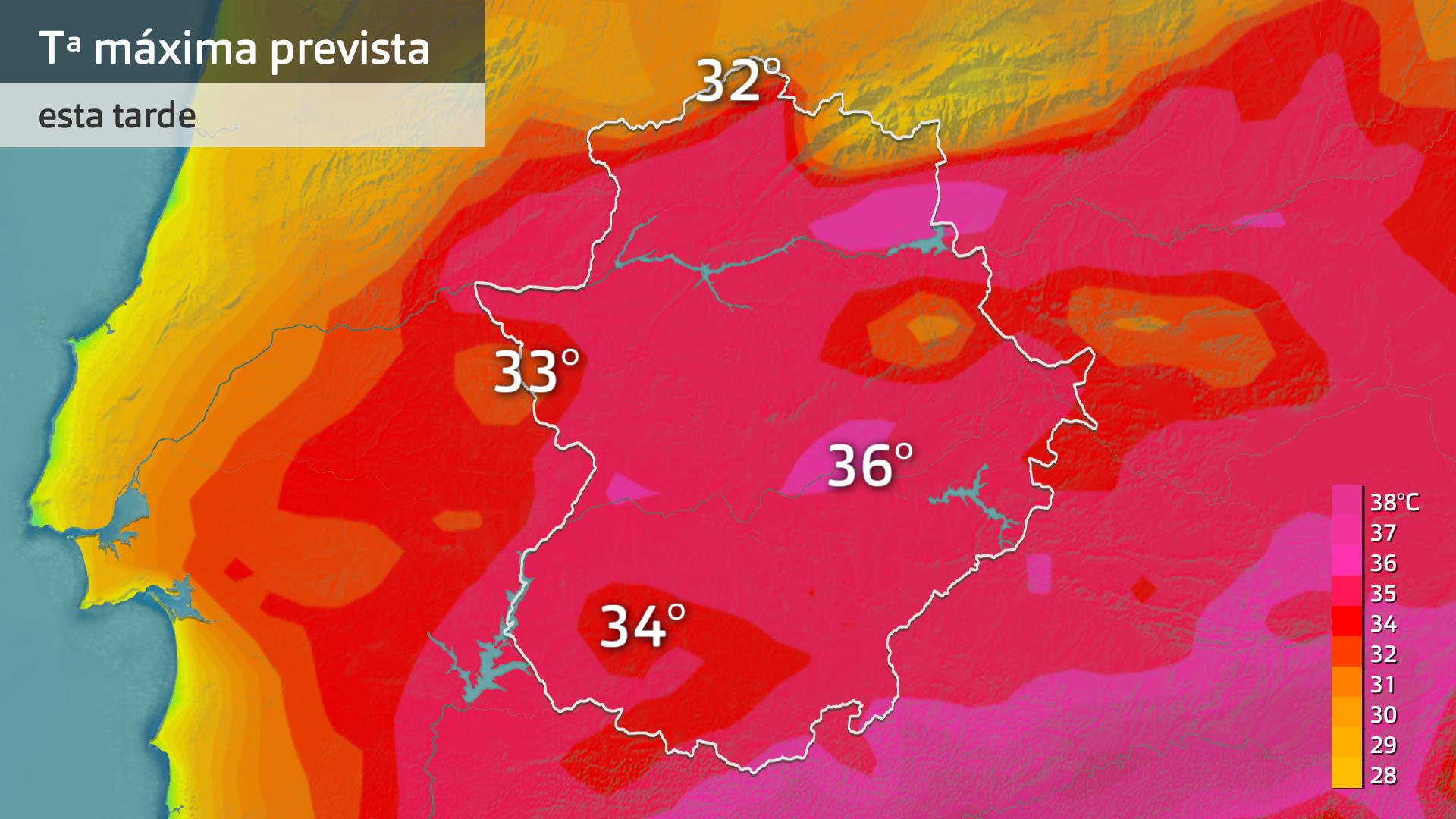 Temperatura máxima prevista para hoy jueves 27 de julio