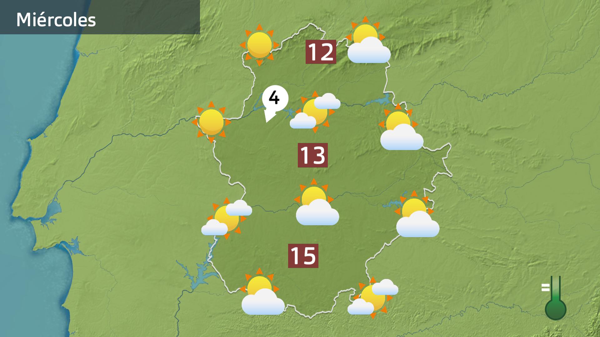 Mapa de previsión miércoles 20 de diciembre