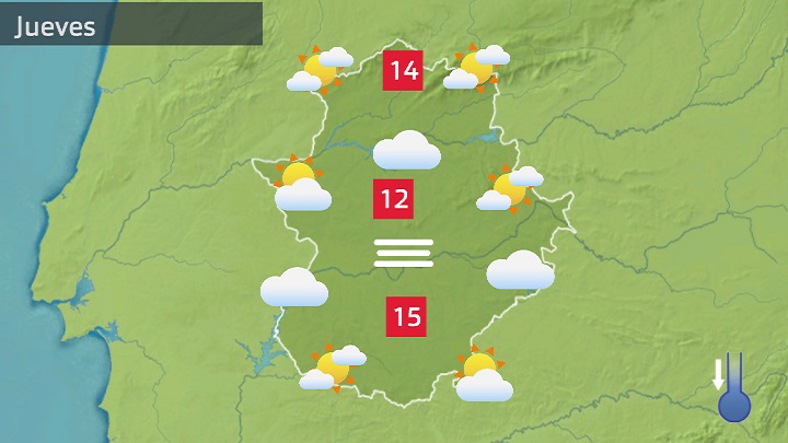 Mapa de previsión para hoy jueves 12 de enero