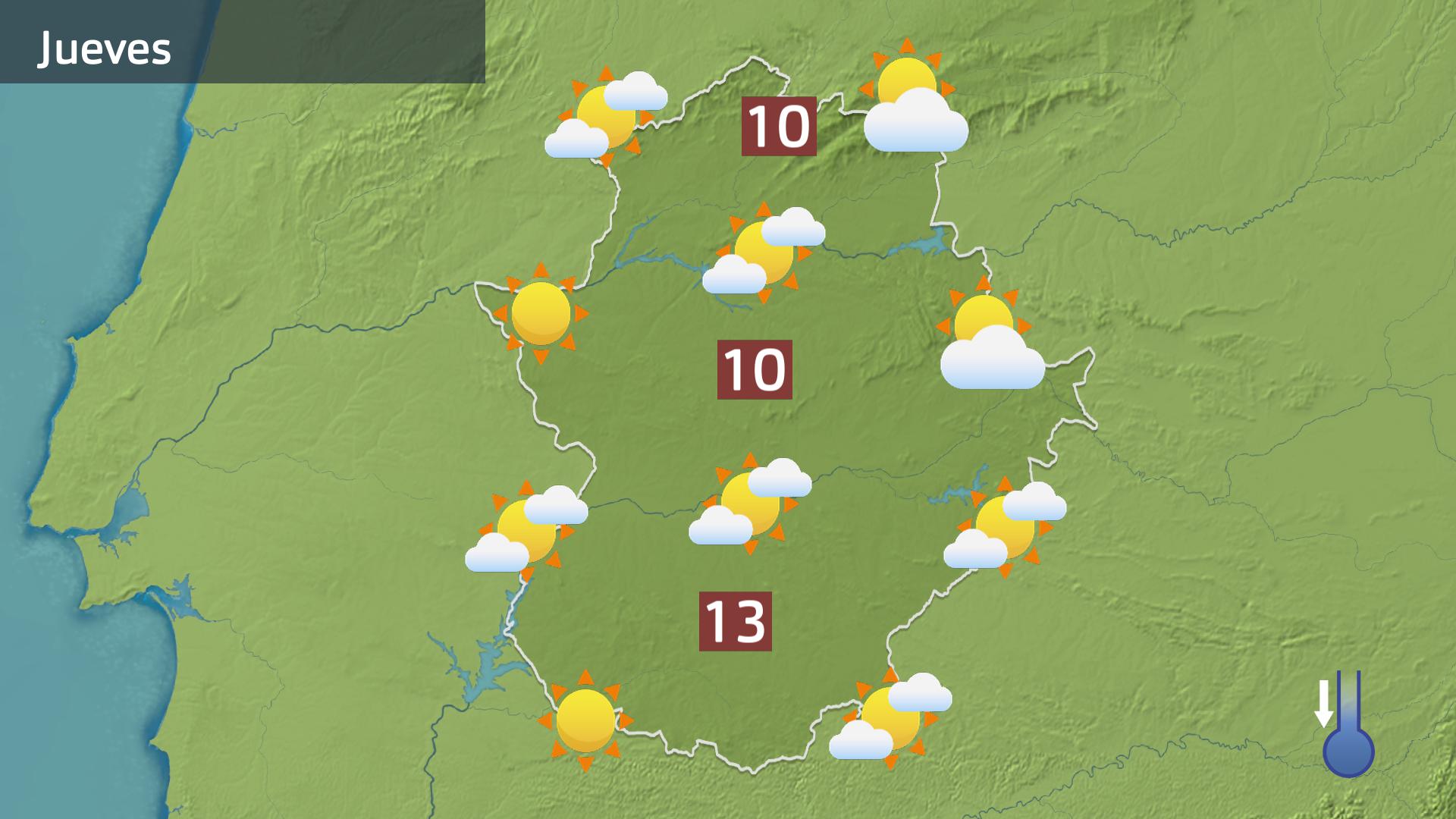 Mapa de previsión para hoy jueves 11 de enero