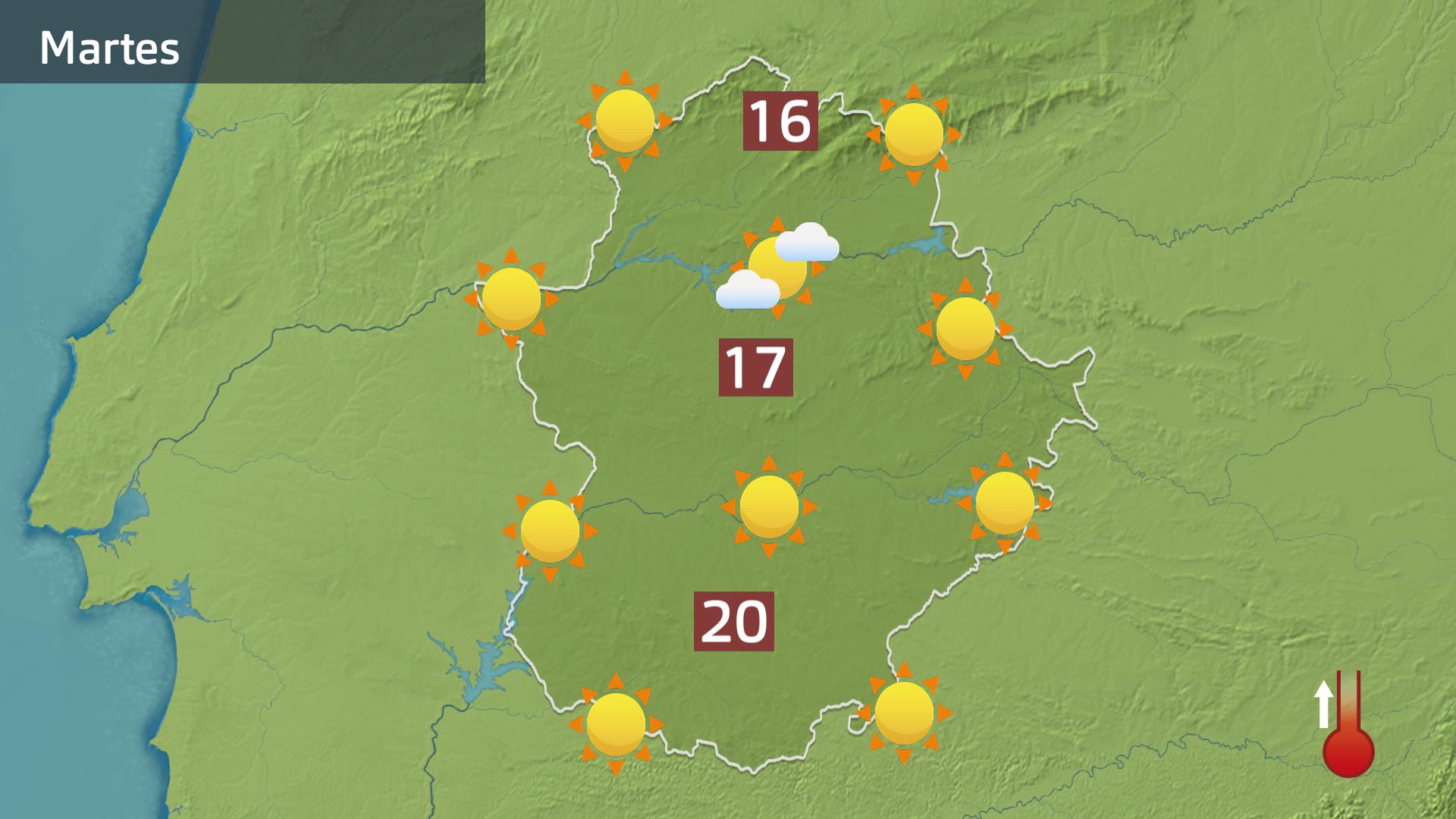 Mapa de previsión para hoy martes 23 de enero