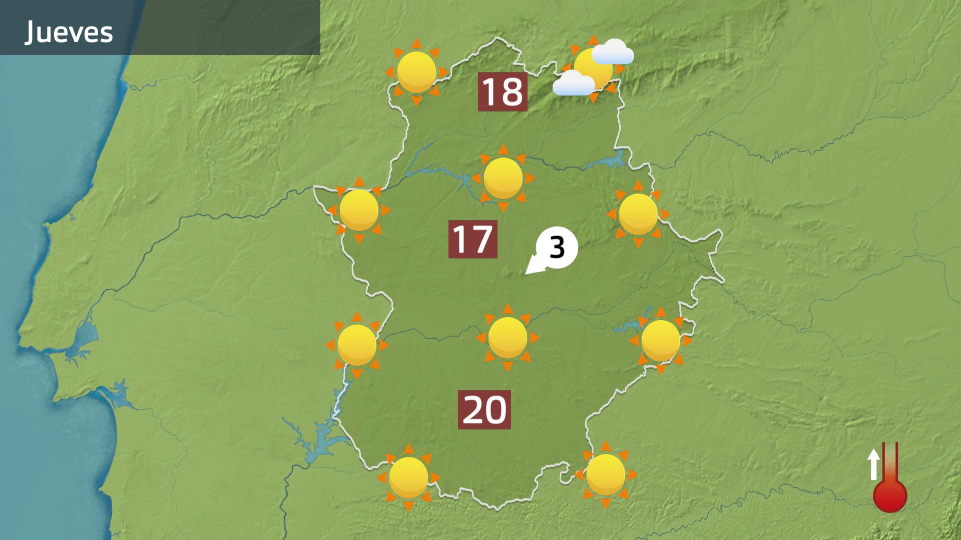 Mapa de previsión para hoy jueves 1 de febrero