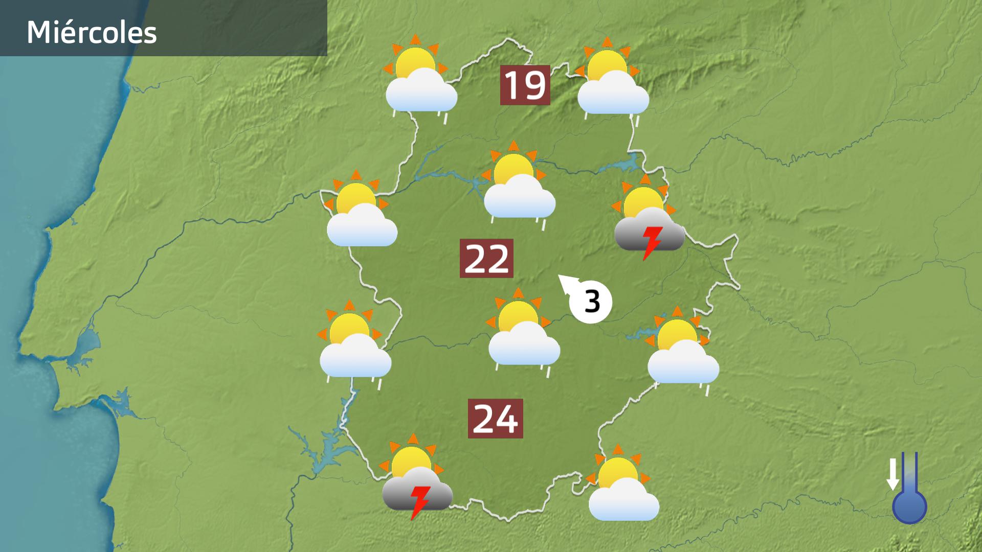 Mapa de previsión para hoy miércoles 20 de marzo