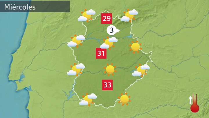 Mapa de previsión para hoy miércoles 26 de abril