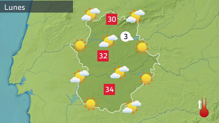 Mapa de previsión para hoy lunes 8 de mayo