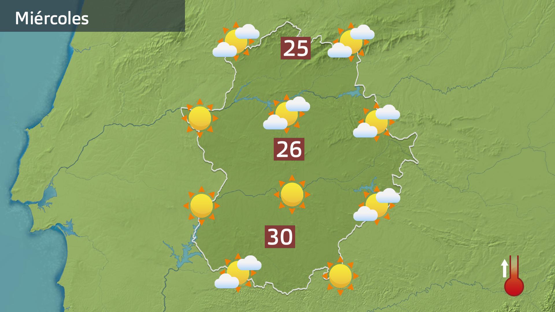 Mapa de previsión para hoy miércoles 8 de mayo