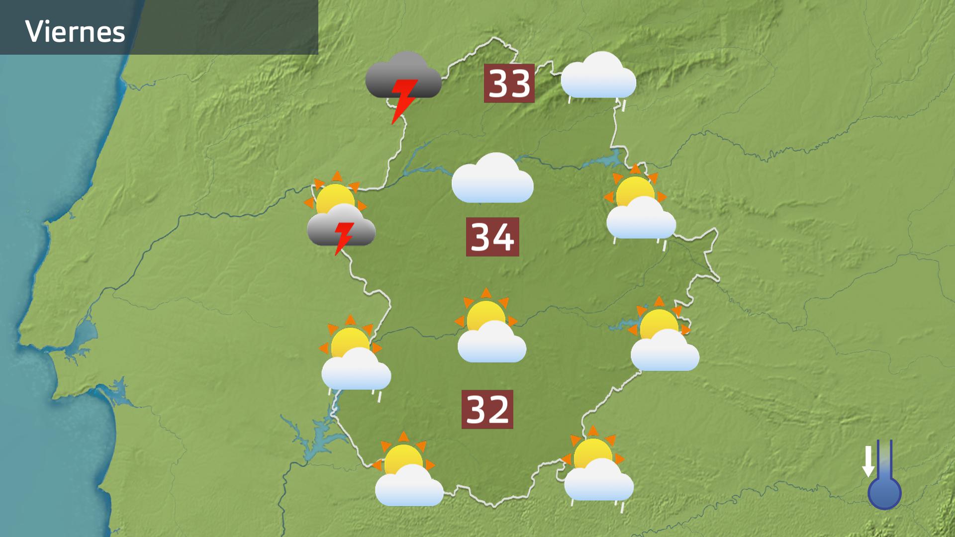 Mapa de previsión para hoy viernes 7 de junio