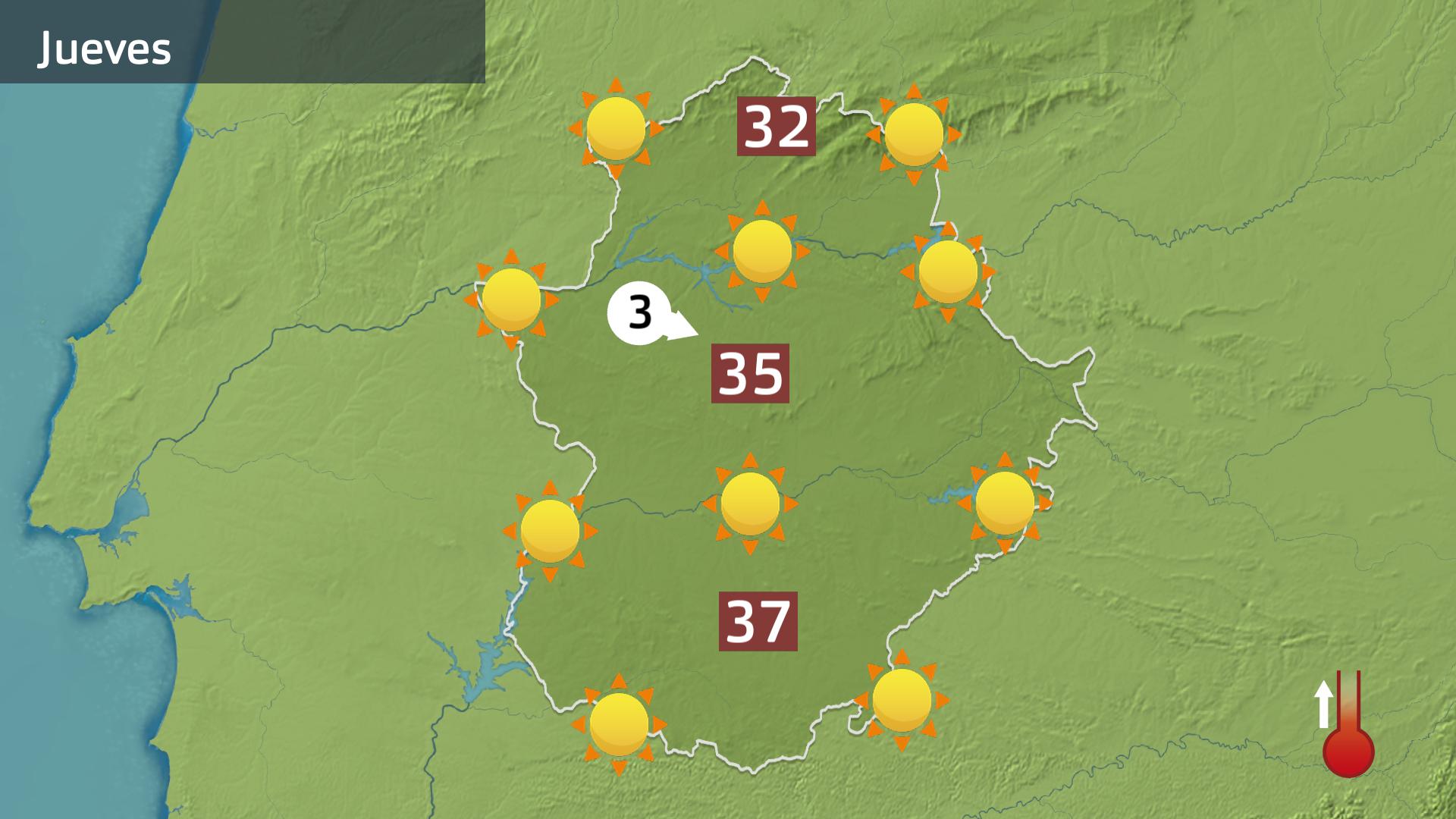 Mapa de previsión para hoy jueves 11 de julio