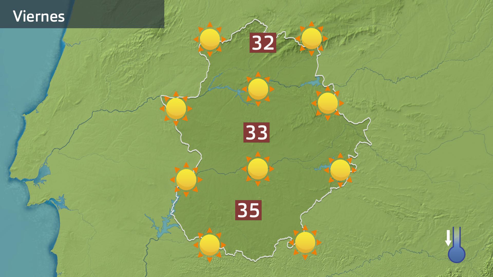 Mapa de previsión para hoy viernes 12 de julio