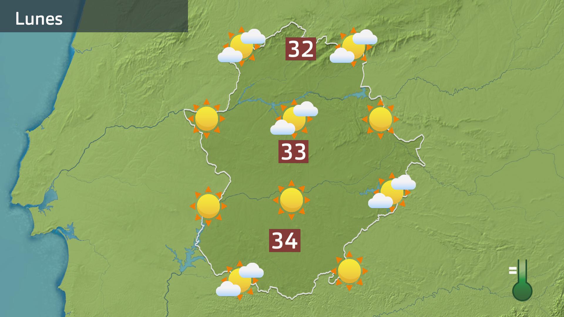 Mapa de previsión para hoy lunes 2 de septiembre