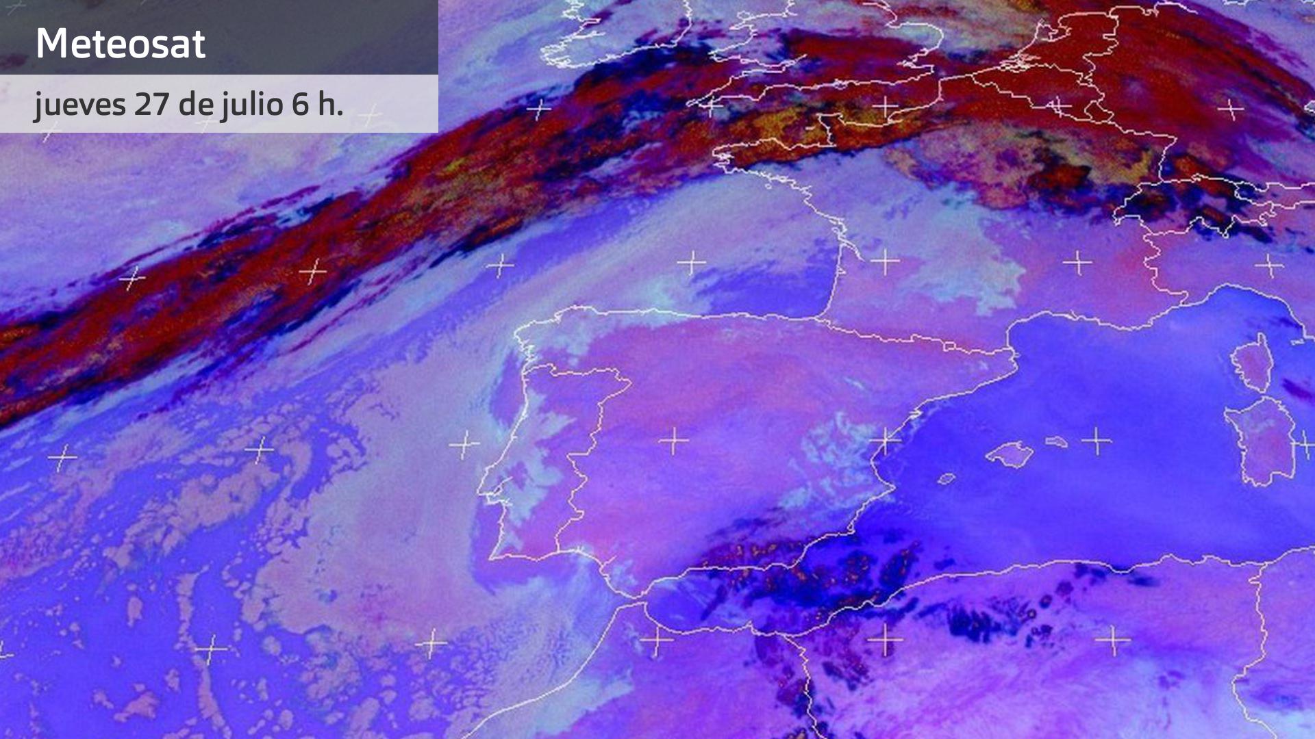 Imagen del Meteosat jueves 27 de julio 6 h.