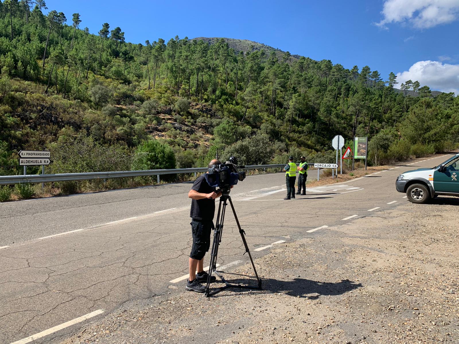 Dispositivo de la Guardia Civil en el incendio en Las Hurdes