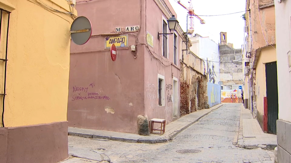 Calle Amparo de Badajoz, esta mañana 