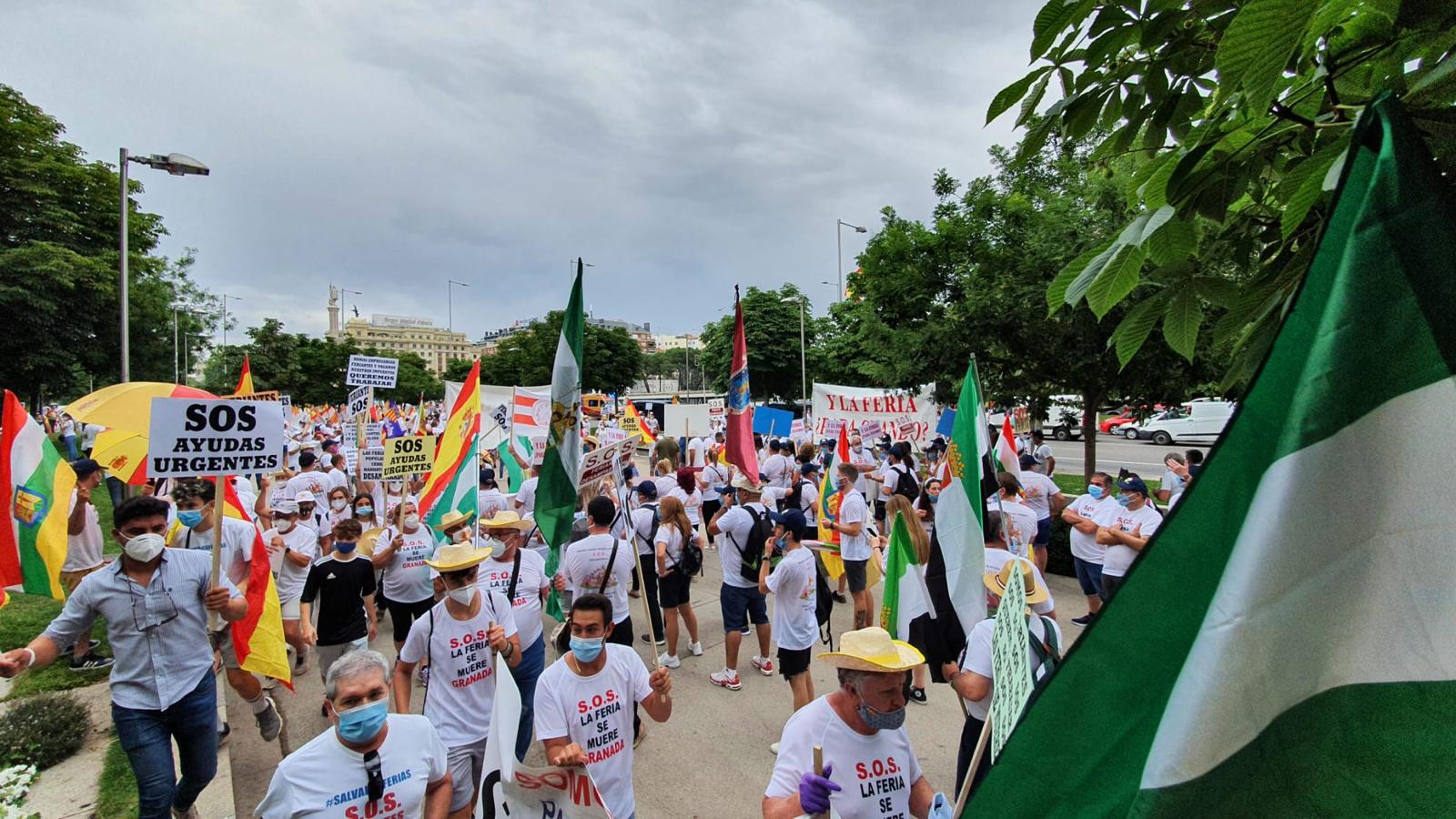 Manifestación de feriantes en Madrid