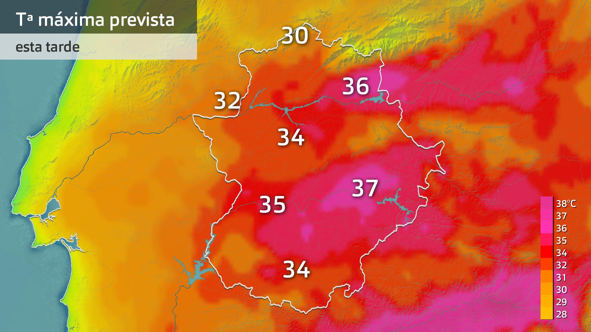 Temperatura máxima prevista para hoy miércoles 5 de junio