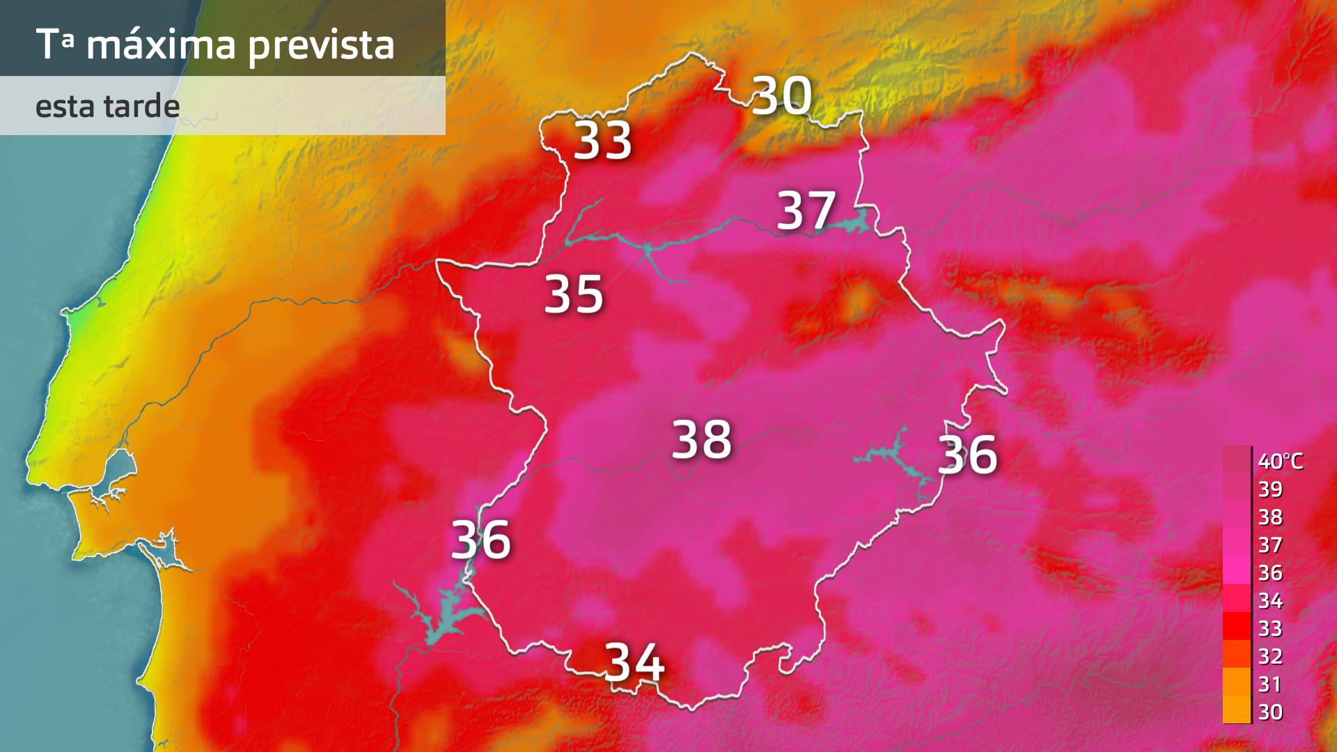 Temperatura máxima prevista para hoy jueves 6 de junio