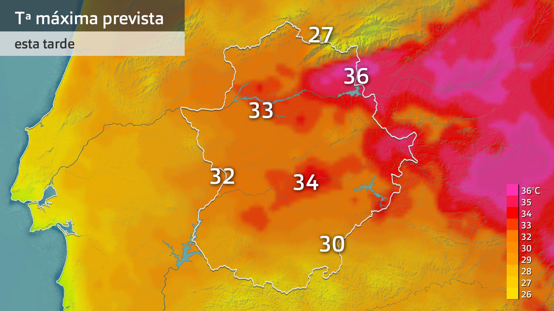 Temperatura máxima prevista para hoy viernes 7 de junio