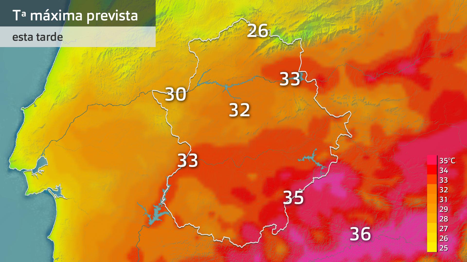 Temperatura máxima prevista para hoy martes 9 de julio