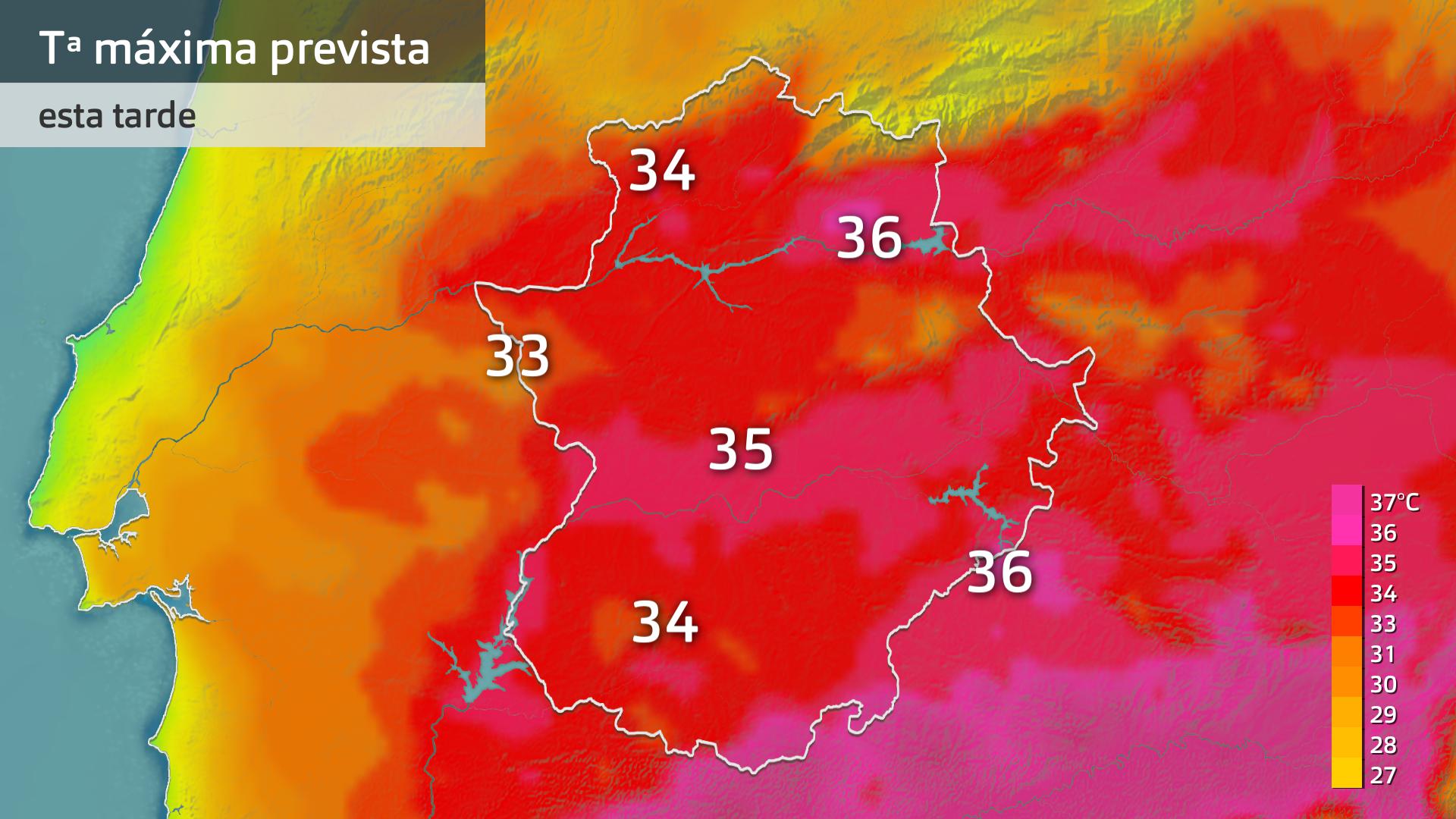 Temperatura máxima prevista para hoy viernes 12 de julio