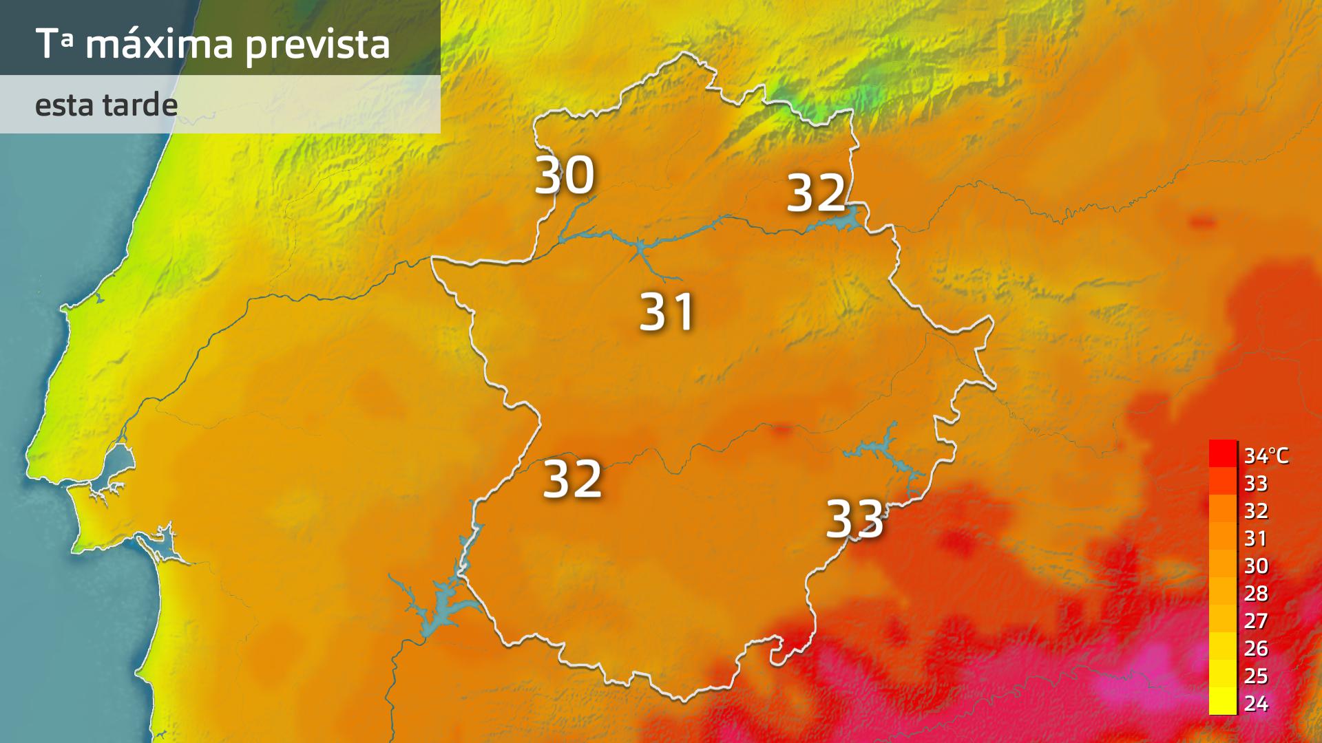 Temperatura máxima prevista para hoy lunes 15 de julio