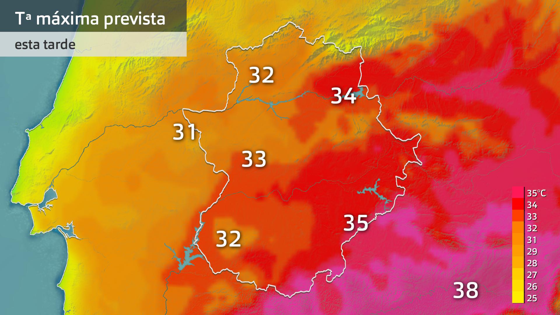 Temperatura máxima prevista para hoy martes 16 de julio