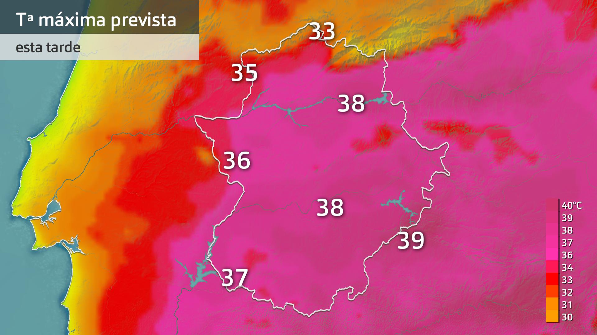 Temperatura máxima prevista para hoy miércoles 17 de julio