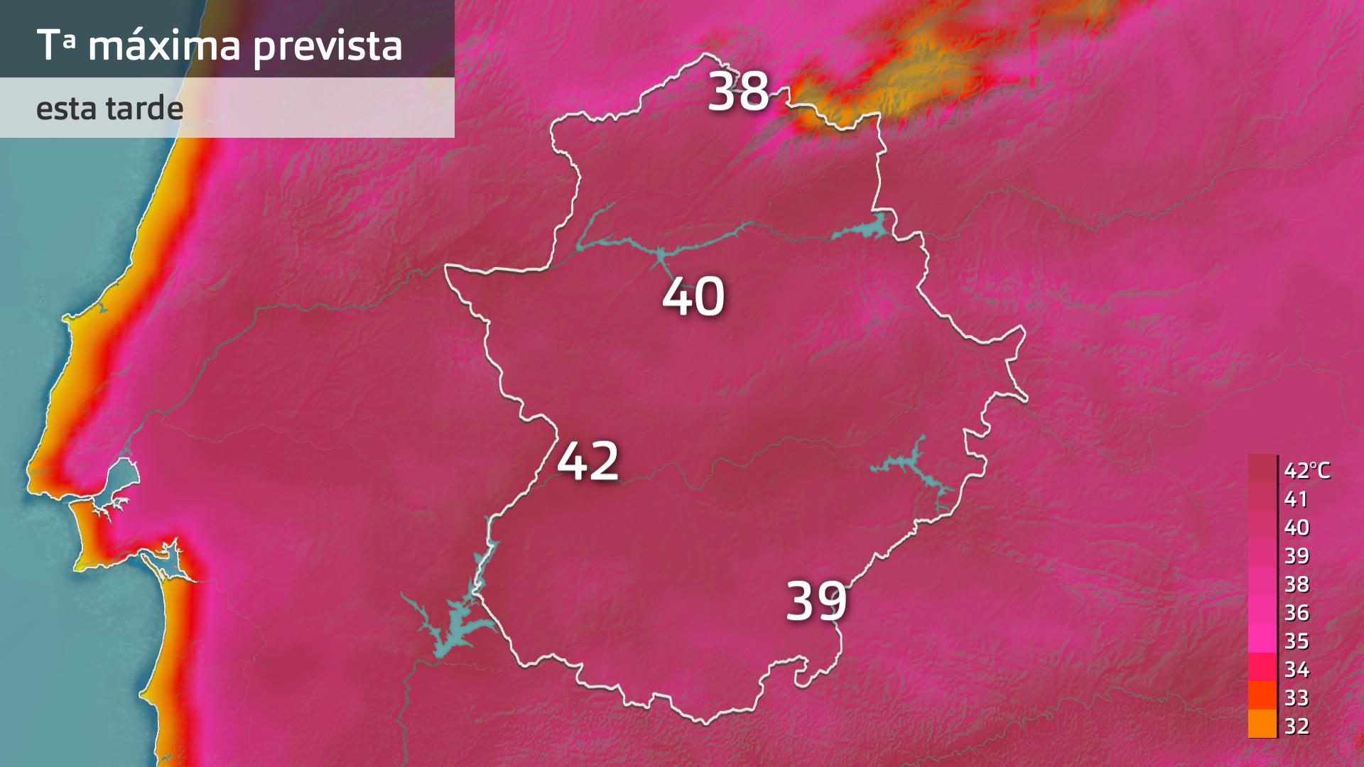 Temperatura máxima prevista para hoy martes 23 de julio