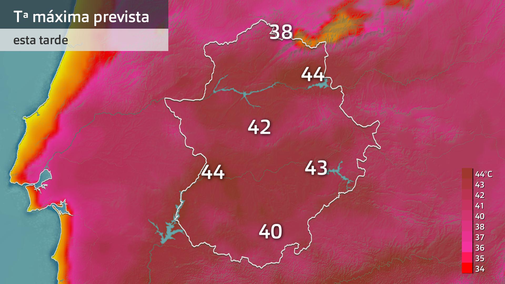 Temperatura máxima prevista para hoy miércoles 24 de julio