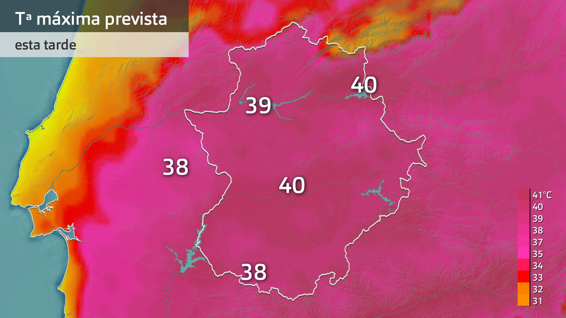 Temperatura máxima prevista para hoy lunes 5 de agosto