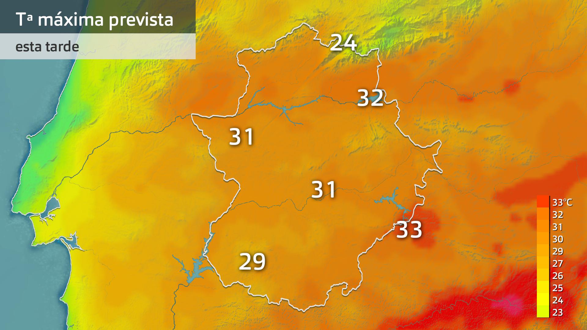 Temperatura máxima prevista para hoy martes 3 de septiembre