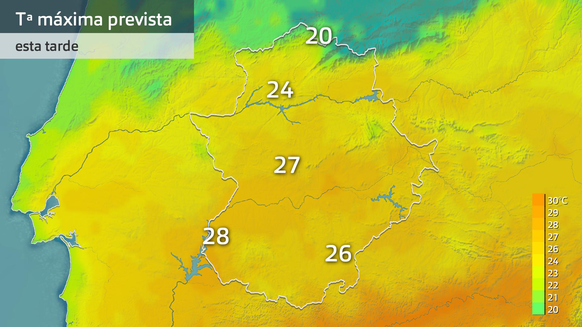 Temperatura máxima prevista para hoy miércoles 2 de octubre