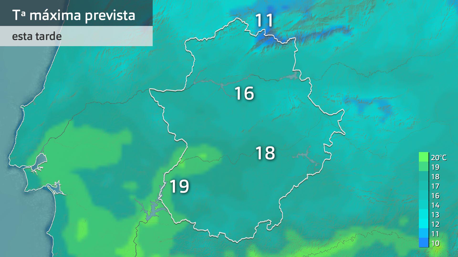 Temperatura máxima prevista para hoy jueves 22 de febrero