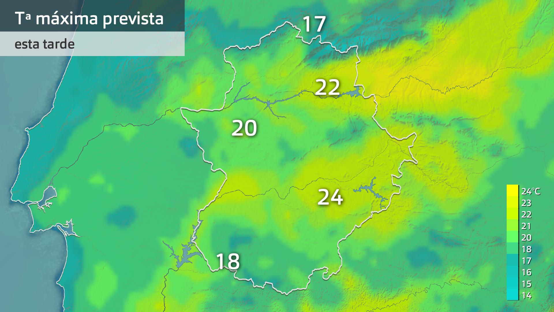 Temperatura máxima prevista para hoy miércoles 20 de marzo