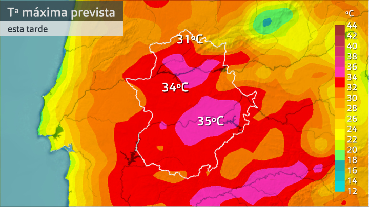 temperatura máximas martes