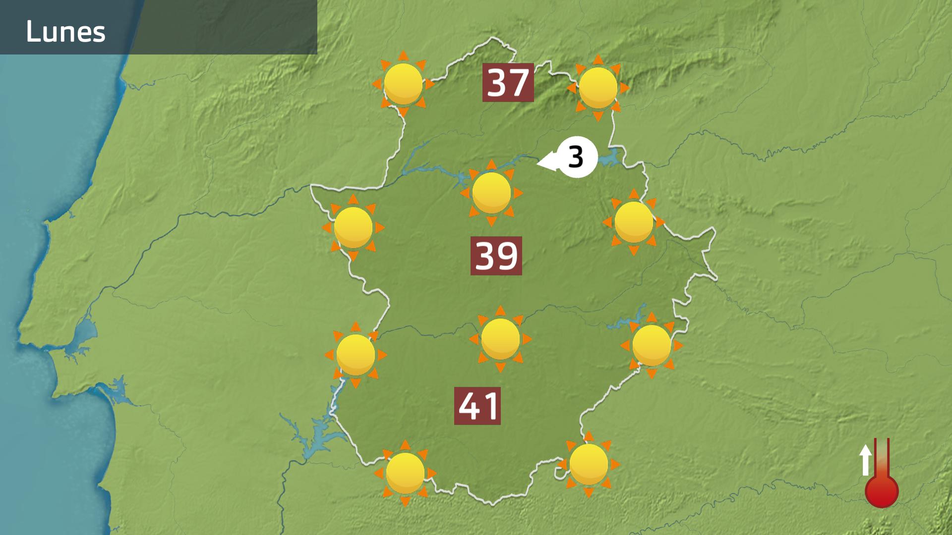 Mapa de previsión para hoy lunes 22 de julio