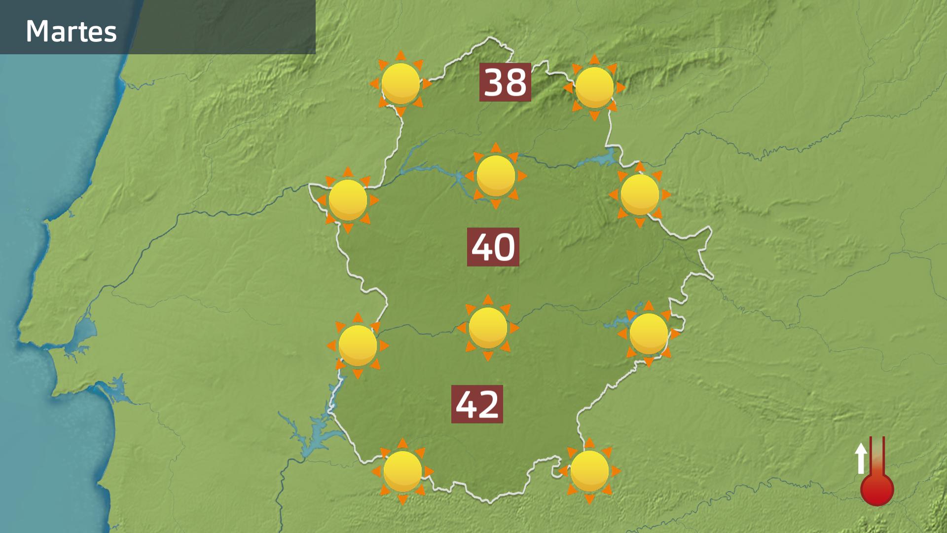 Mapa de previsión para hoy martes 23 de julio