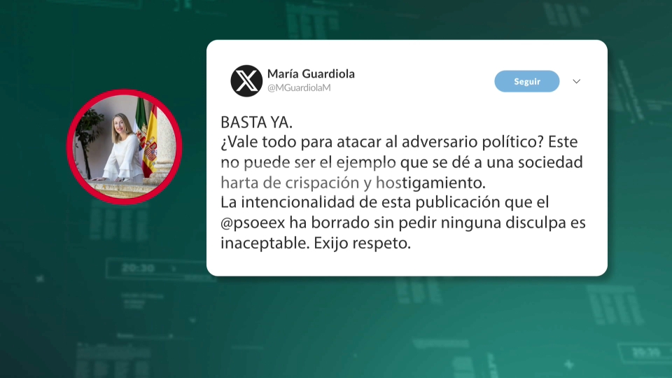 Polémica por un tuit del PSOE Extremadura que habla del «retraso» de María Guardiola en alusión a los presupuestos