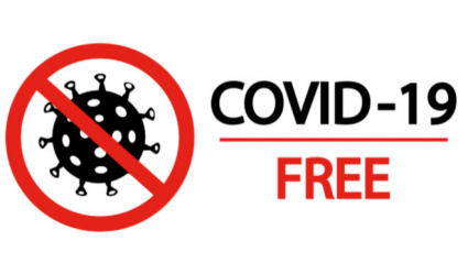 Imagen de un cartel de covid free