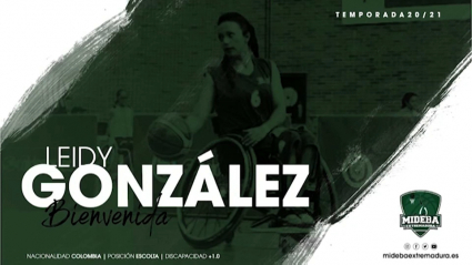 Leidy González ficha por el Mideba Extremadura y será la primera mujer en el club desde 2008