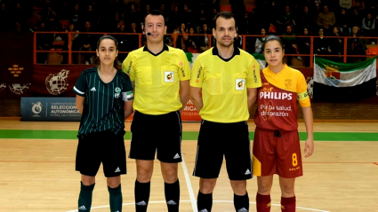 Sergio Salomé y Javier Cidoncha, árbitros extremeños que acaban de ascender a Primera División de fútbol sala