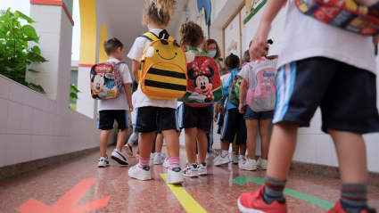 Imagen de niños en las aulas