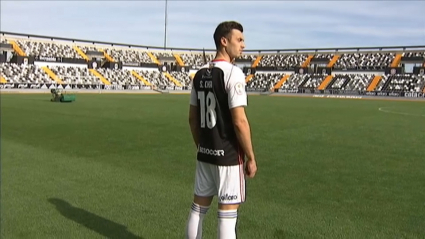 Sergio Chica en el acto de presentación esta mañana en el Estadio Nuevo Vivero