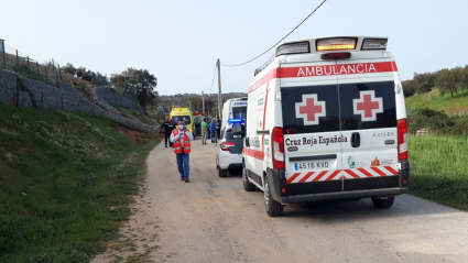 Lugar del accidente entre Zahínos y Oliva de la Frontera