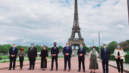 Alcaldes y alcaldesas de las Ciudades Patrimonio en París.