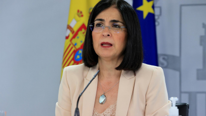 a ministra de Sanidad, Carolina Darias, ofrece una rueda de prensa tras la reunión del Consejo Interterritorial del Sistema Nacional de Salud, este martes en Madrid.