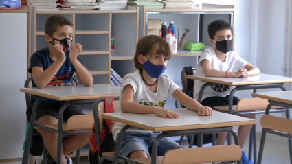 Alumnos del CEIP Castra Caecilia (Cáceres) en clase