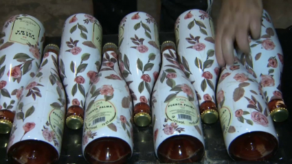 Botellas de cava de una bodega de Almendralejo