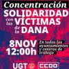 CCOO y UGT convocan este viernes un minuto de silencio en todos los centros de trabajo ante la catástrofe de la DANA